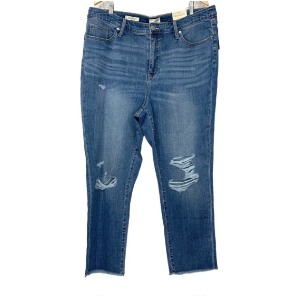 Universal Thread Vintage Stretch Distressed High Rise Slim Straight Crop Jeans
